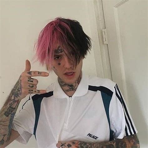 lil peep black and pink hair